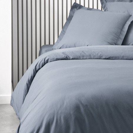 Housse de Couette lit double en coton "Essential" - Bleu denim - 220 x 240 cm