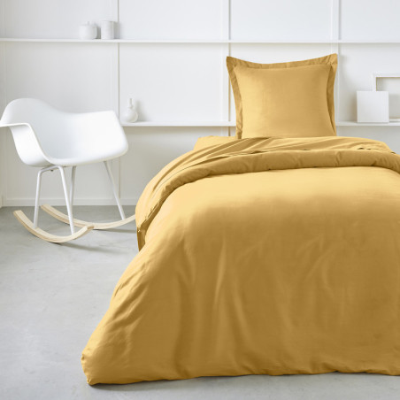 Housse de Couette lit simple "Essential" en coton - Jaune - 140 x 200 cm