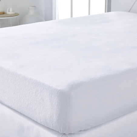 Protège Matelas Absorbant pour lit double en coton "Essential" - Blanc - 140 x 190 cm