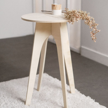 Table d'appoint ronde "Simplicity" - Beige - D 30 x H 50 cm