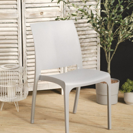 Chaise de jardin "Spirit garden" - Gris acier - L 46 X P 54 X H 80 cm