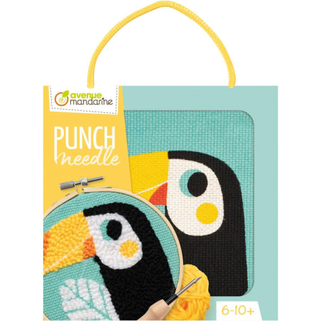 Kit point de croix enfant "Punch Needle"- Toucan - D 18 cm