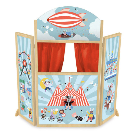 Théâtre pour enfant "Circus" en bois - Multicolore - l 68 x P 7 x H 115 cm