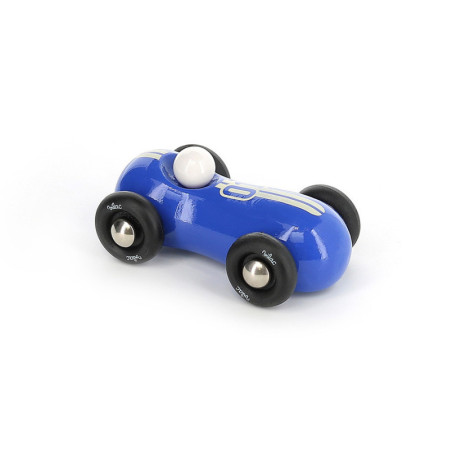 Voiture en bois "Streamline Vintage" - Bleu - L 11 x l 6.5 x H 4 cm