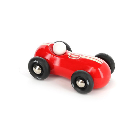 Voiture en bois "Streamline Vintage" - Rouge - L 11 x l 6.5 x H 4 cm