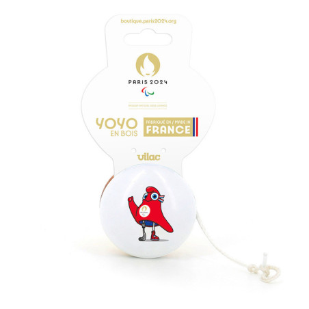 Yoyo en bois massif - Mascotte des Jeux paralympique 2024 - D 5,5 cm