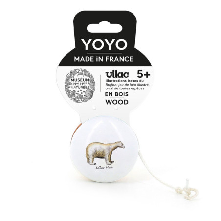 Yoyo ours blanc en bois - Muséum national d'Histoire naturelle - D 5,5 cm