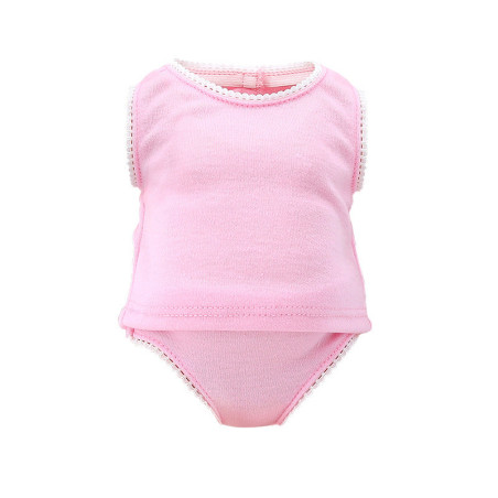 Slip et Tee-Shirt pour poupée de 36 à 40 cm - Rose