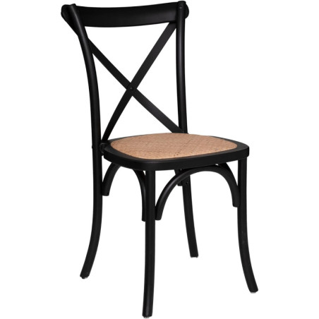 Chaise style bistrot "Isak" en bois - Noir - H 89 cm