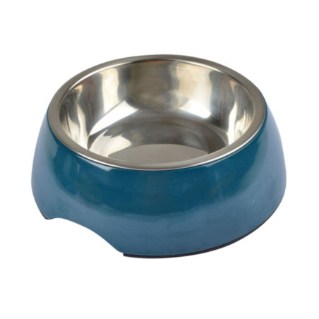 Gamelle en mélamine avec bol en inox amovible "Mix and Match" - Bleu Émeraude - 300 ml - D14,7 cm