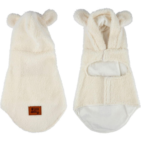 Veste doudou pour chien "Wooly" - Blanc - Taile S 30 cm