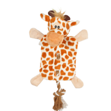 Jouet peluche Girafe sonore pour chien "Les Féroces" - Orange - L 37 cm