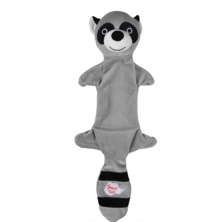 Jouet peluche Raton Laveur avec poche à friandises - Gris - L 45 x l 18,5 cm