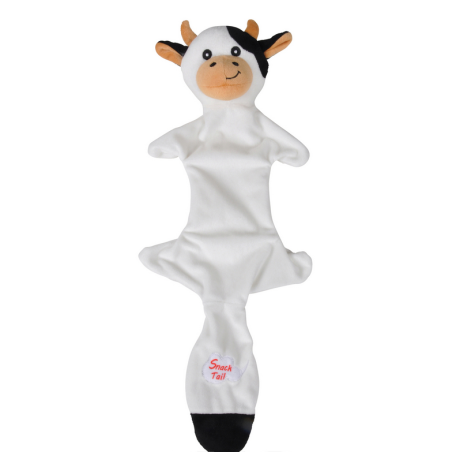 Jouet peluche Vache avec poche à friandises - Blanc - L 45 x l 18,5 cm