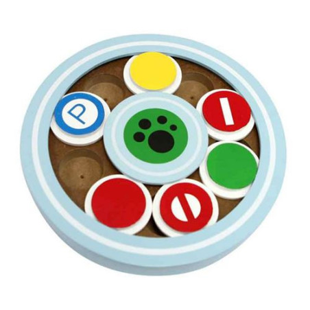 Jeu interactif en bois pour chien - Multicolore - D 22 x H 3 cm