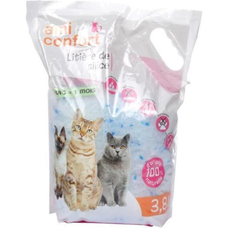 Litiere en silice pour chat ultra-absorbant - Blanc - 3,8L