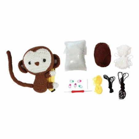 Kit complet crochet Amigurumi - Timothy Le Ouistiti - H 15Cm