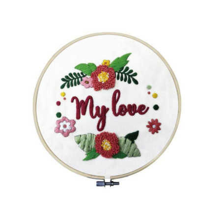 Kit complet punch needle "My Love" - Multicolore - 21,5 cm