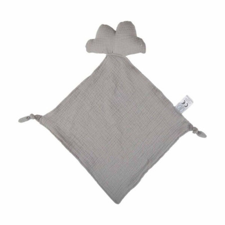 Doudou mouchoir "Nuage" en gaze de coton - Gris - l 30 x L 46 cm