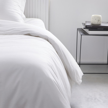 Housse de couette en coton pour lit simple "Essential" - Blanc - 140 x 200 cm