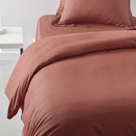 Housse de couette simple en coton "Essential" - Terracotta - 140 x 200 cm