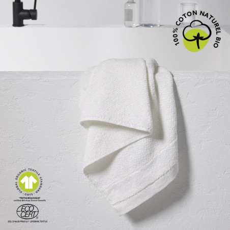 Serviette de bain en coton bio "Organic" - Blanc - 50 x 90 cm