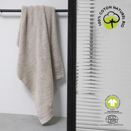 Serviette de bain en coton bio "Organic" - Beige - 50 x 90 cm