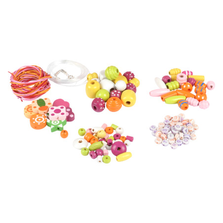 Kit pour bijoux de perles en bois - Multicolore