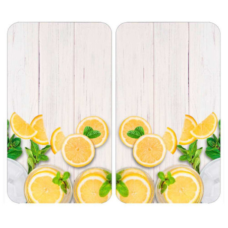 Lot de 2 plaques de protection Universelle "Citrons" - Multicolore - l 30 x L 52 cm