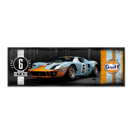 Cadre en bois avec impression en PVC vernis "Pano GT40 Gulf" - Noir - 30 x 90 cm -Collection Rubix