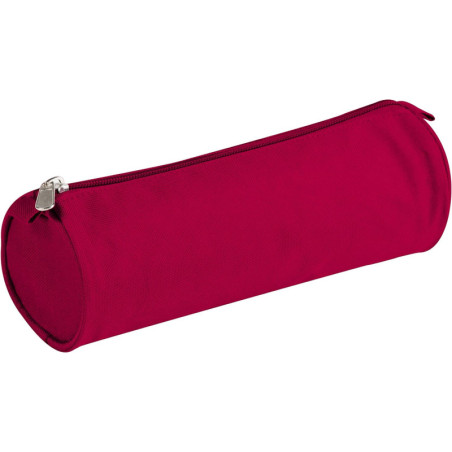 Trousse en textile ronde - Rouge - D 7 x L 22 cm