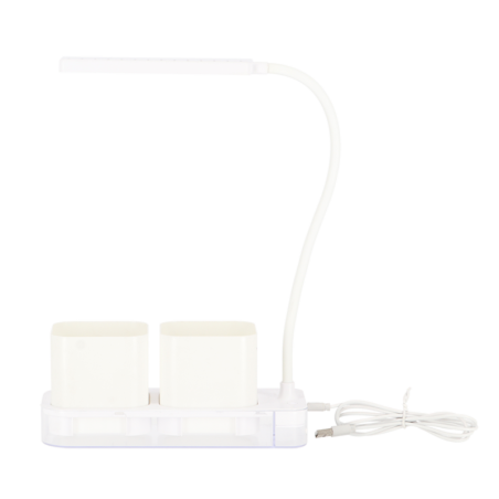 Lampe de culture pour plantes + 2 pots avec minuteur - Blanc