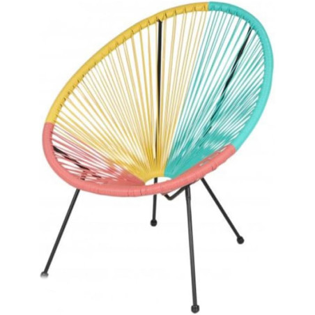 Fauteuil en résine "Cabana" - Multicolore - L 56 x P 72 x H 88 cm