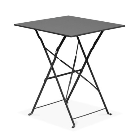 Table pliante carrée en métal "Mistral" - Gris - L 70 x H 71 cm