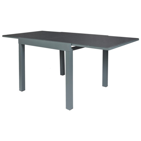 Table de jardin en métal extensible "Haria" - Gris - L de 80 à 160 x l 80 x H 75 cm