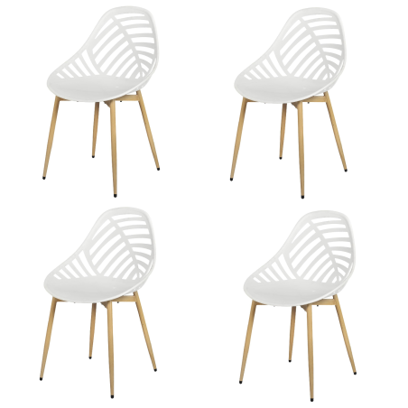 Lot de 4 chaises d'extérieur "Alameda" - Blanc - L 52,3 x P 53,3 x H 83,4 cm