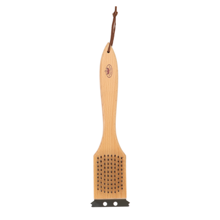 Brosse nettoyage barbecue 3 en 1 en bois et Inox - Beige - L 31 cm