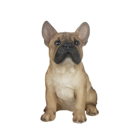 Figurine de bouledogue français en polyrésine - Beige - H 30,4 cm