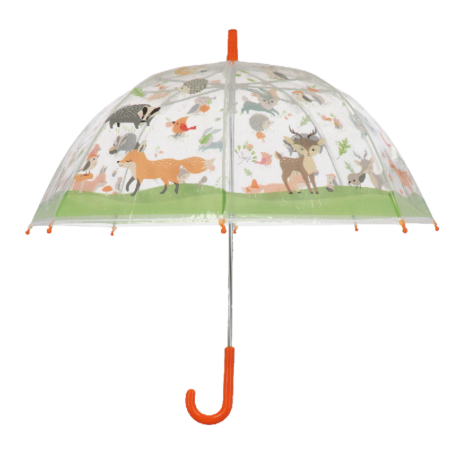 Parapluie en plastique pour enfant imprimé animaux de la forêt - Mutlicolre - D 70,5 x H 69,2 cm