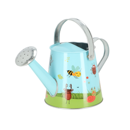 Arrosoir en fer pour enfant imprimé insectes - Bleu - 1,3 L