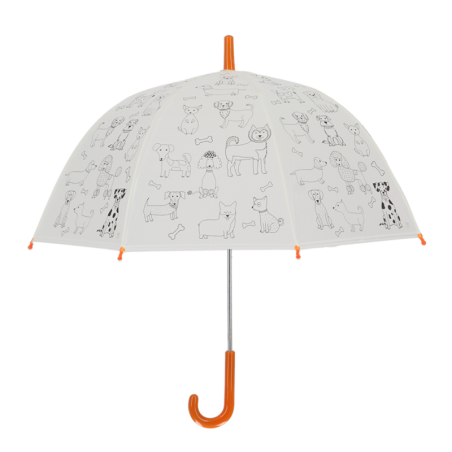 Parapluie à colorier pour enfant chiens - Vert - D 70,5 x H 69,2 cm