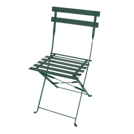 Chaise de jardin pliante en métal - Vert - L 41 x P 46,5 x H 81,5 cm