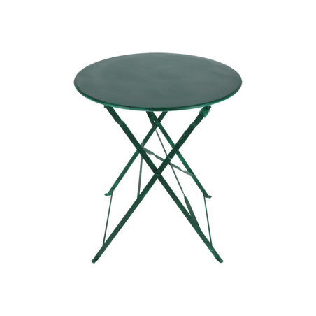 Table de jardin ronde pliante en métal - Vert - D 59,3 x H 71,5 cm