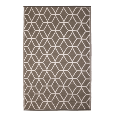 Tapis de jardin réversible avec motif graphique - Beige - L 120,3 x l 189,4 cm