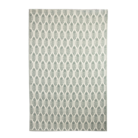 Tapis de jardin rectangulaire et réversible imprimé feuilles - Vert/Beige - L 150 x l 242,5 cm