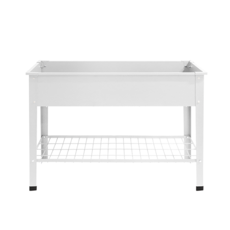 Carré potager avec étagère en métal - Blanc - Taille L - L 100,5 x l 40,5 x H 80,5 cm