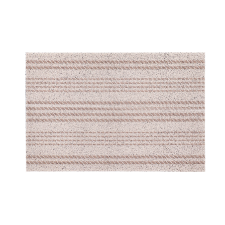 Dessous de tapis cadre rectangulaire à rayures horizontales - Beige - L 90 x l 60 cm