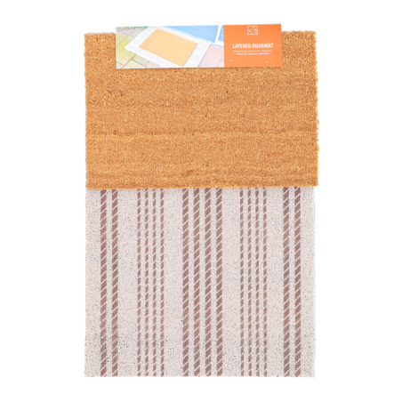 Set dessous de tapis à rayures horizontale + Paillason - Multicolre - L 90,5 x l 60,3 cm