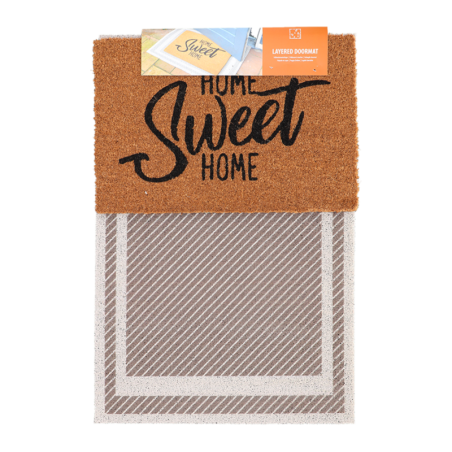 Set dessous de tapis à motif cadre + Paillason "Home Sweet Home" - Multicolre - L 90,5 x l 60,3 cm