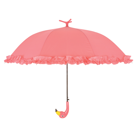 Parapluie à froufrou flamant rose - Rose - D 98 x H 79 cm